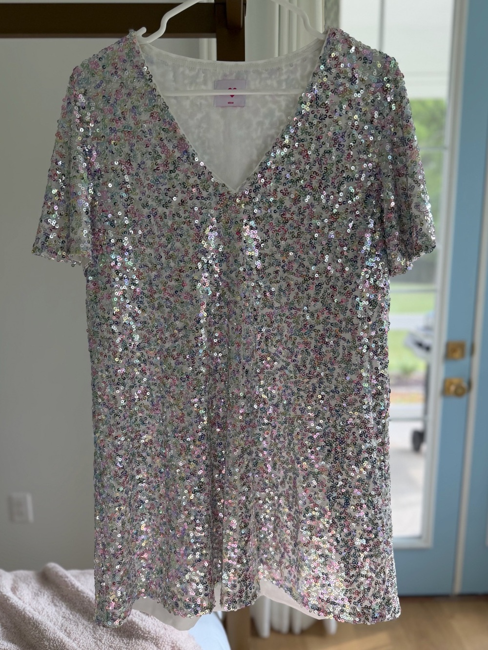 Buddy Love Silver Sequin Mini Dress